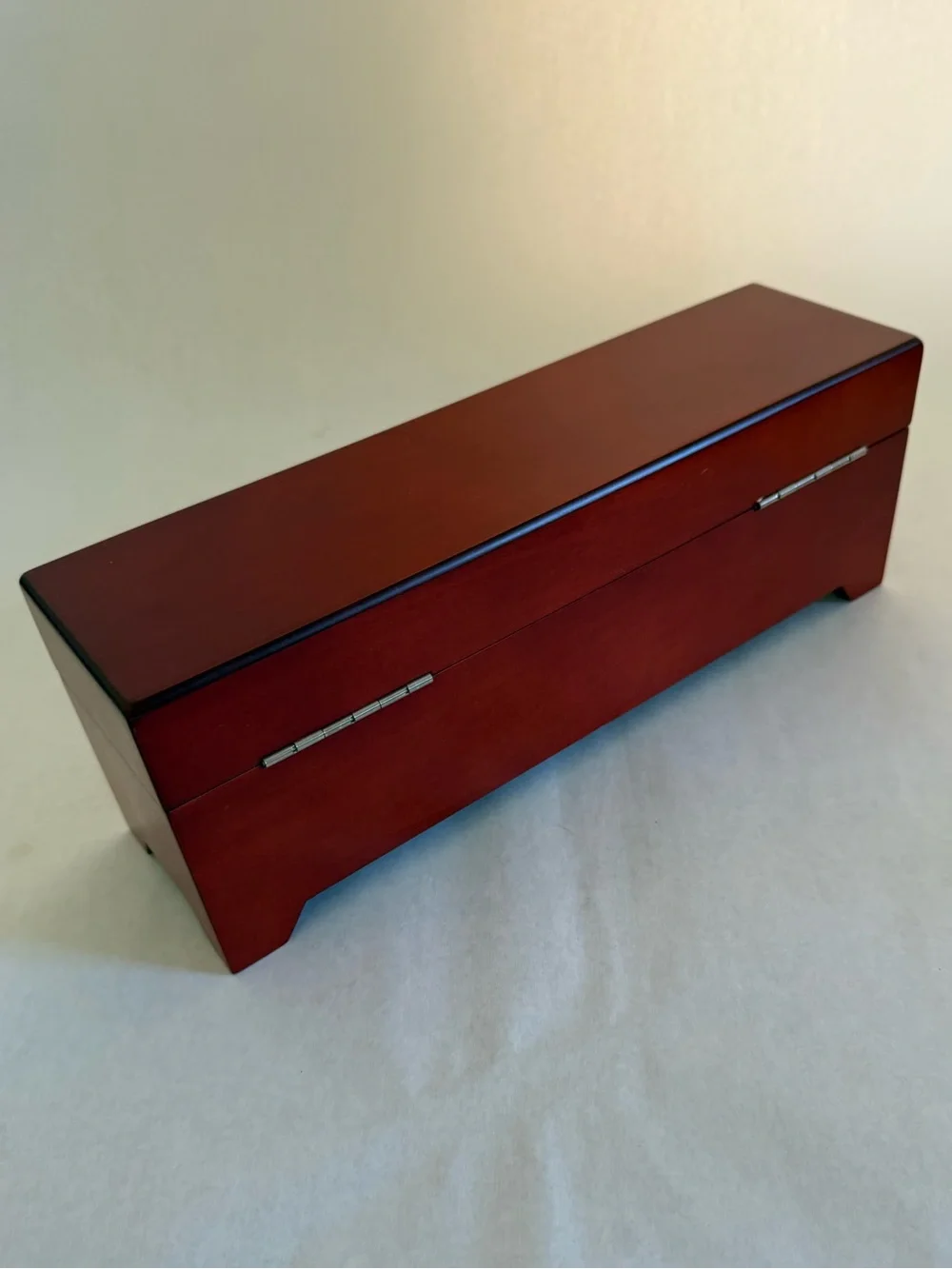 Wooden Decorative Storage Box in Deep Red
